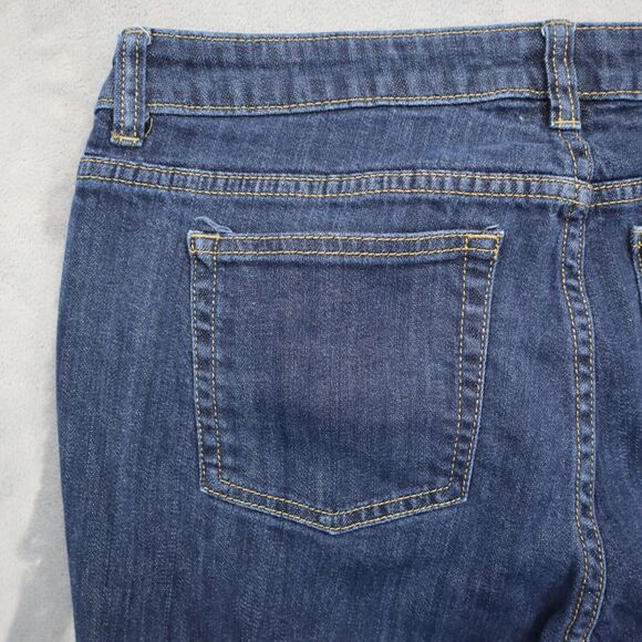 Liz Claiborne Pants Womens 12 Blue Denim Flat Front Classic Fit Straight Jeans - Picture 8 of 16